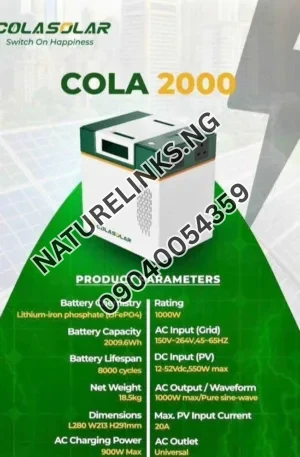 Cola 2000 solar generator  Price in Nigeria Nature Solar Global Limited
