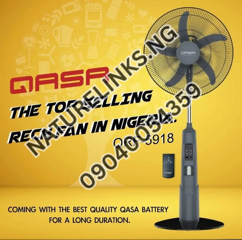 Qasa Rechargeable Standing Fan β Strong Battery, Remote Control Price in Nigeria Qasa Rechargeable Standing Fan β Strong Battery, Remote Control Price in Nigeria Nature Solar Global Limited