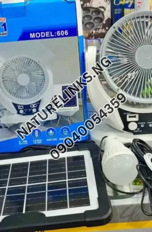 Rechargeable / Solar Fan with Panel and 2 Solar Bulbs Price in Nigeria Nature Solar Global Limited