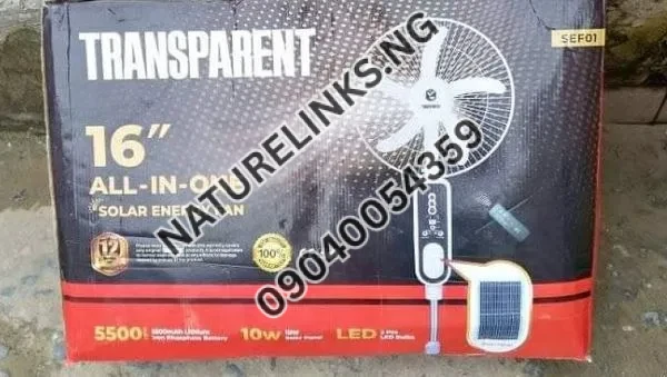 Transparent Standing Fan 16″ Price in Nigeria Transparent Standing Fan 16″ Price in Nigeria Nature Solar Global Limited