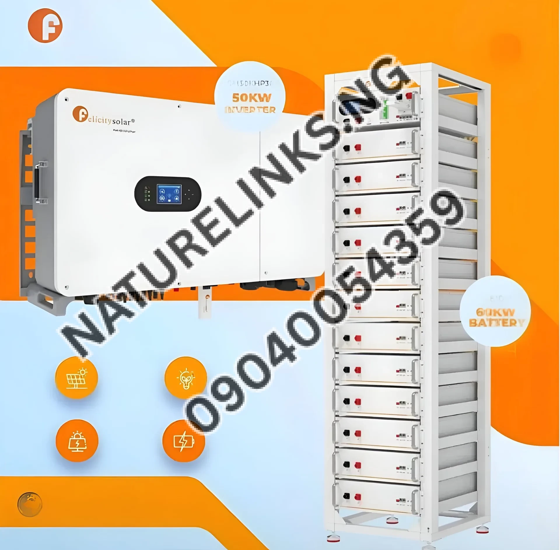 Complete Set Felicity 50kVA Inverter and 60kWh Battery Price in Nigeria Complete Set Felicity 50kVA Inverter and 60kWh Battery Price in Nigeria Nature Solar Global Limited