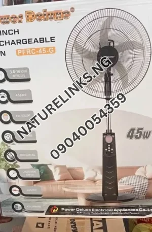 Power Deluxe Rechargeable Fan 18inch Price in Nigeria 2 Power Deluxe Rechargeable Fan 18inch Price in Nigeria Nature Solar Global Limited 2