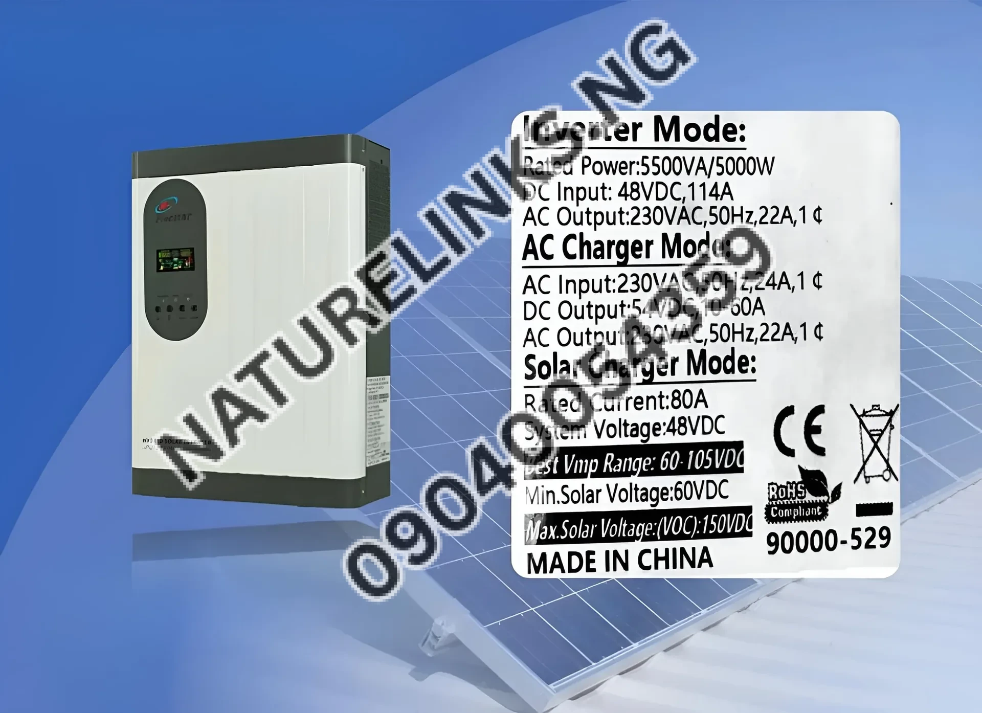 5.5kw 48v Sun Magic Hybrid Inverter With 80ah MPPT in Built Price in Nigeria 5.5kw 48v Sun Magic Hybrid Inverter With 80ah MPPT in Built Price in Nigeria Nature Solar Global Limited