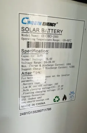 Newest 3kw 24v Cworth Energy Lithium Battery With 5 Years Warranty Price in Nigeria Nature Solar Global Limited