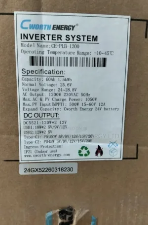 1.5kwh 1200w Cworth Solar Generator Price in Nigeria Nature Solar Global Limited