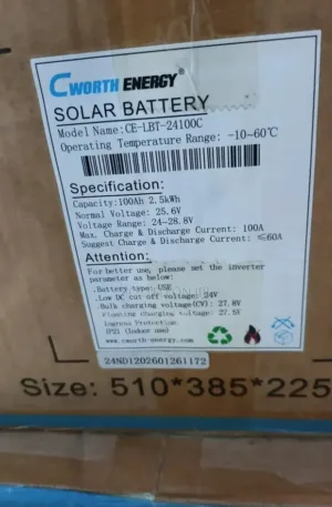 2.5khw/24v Cworth Lithium Battery Price in Nigeria Nature Solar Global Limited