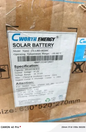 CWorth Lithium Ion Battery 10kwh 48v Price in Nigeria Nature Solar Global Limited