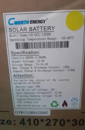 Cworth High Quality 2.5kwh Lithium Battery 12v Price in Nigeria Nature Solar Global Limited