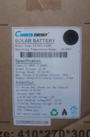 Cworth High Quality 3.6kwh Lithium Battery 12v Price in Nigeria Nature Solar Global Limited