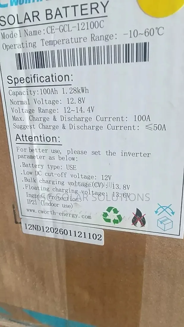 1.28kwh 12v Cworth Lithium Battery