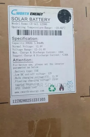 3.8kwh 12v Cworth Lithium Battery Price in Nigeria Nature Solar Global Limited