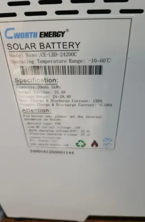 Cworth Energy Lithium Ion Battery 5kwh 24v Price in Nigeria Nature Solar Global Limited