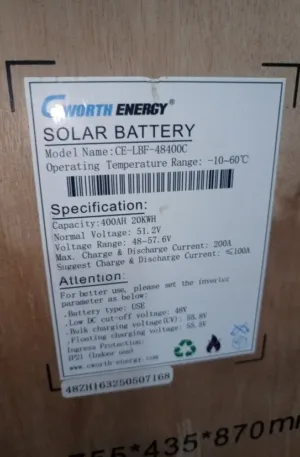 20kwh Cworth Lithium Battery Price in Nigeria Nature Solar Global Limited