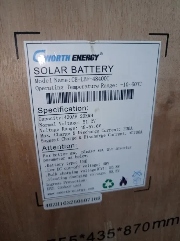 15kwh 51.2v Cworth Lithium Battery