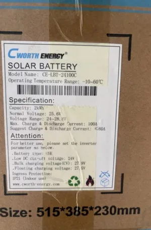2kWh-25.6v Cworth Solar Lithium Battery Price in Nigeria Nature Solar Global Limited